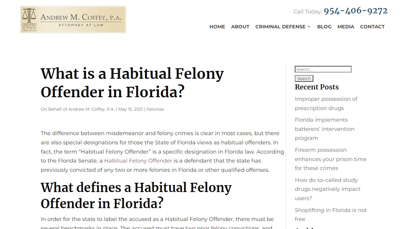 What is a Habitual Felony Offender in Florida?